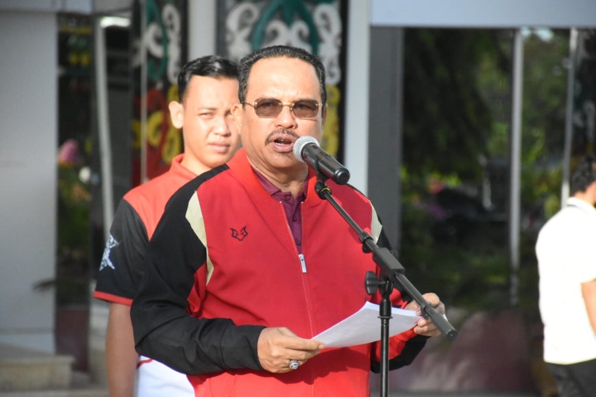 Sekda Lepas Keberangkatan PORNAS KORPRI Kalteng 