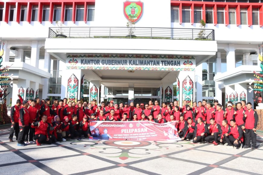 Sekda Lepas Keberangkatan PORNAS KORPRI Kalteng 
