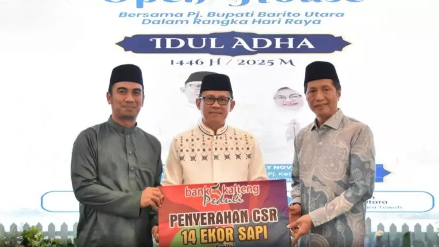 Pemkab Barito Utara Terima CSR PT Bank Kalteng Saat Open House Idul Adha 1446 H